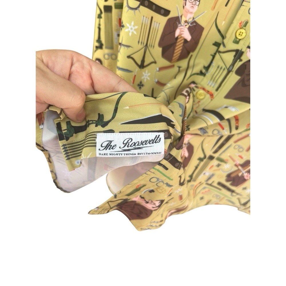 RSVLTS The Office Dwight Schrute Comedy Shirt Mens XXXL Button Down Stretch NWOT - Picture 7 of 7